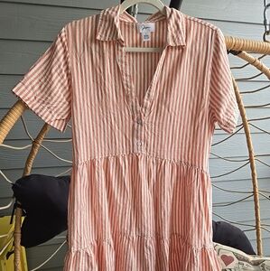 Japna Dress Red And White Pinstripe Size Large